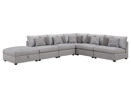 Cambria Grey 6-piece Modular Sectional Sofa - Ornate Home