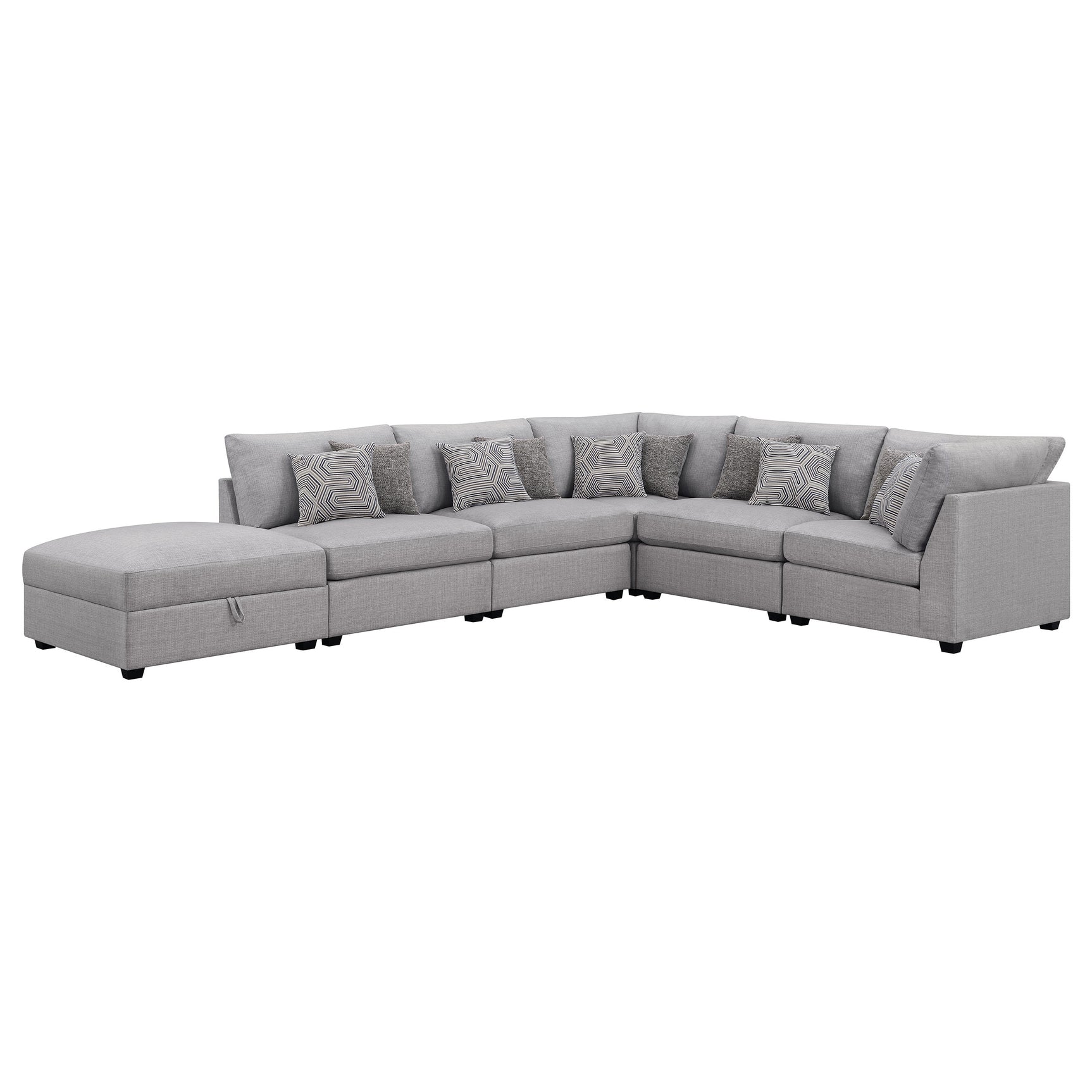 Cambria Grey 6-piece Modular Sectional Sofa - Ornate Home