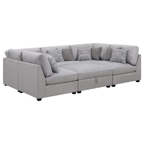 Cambria Grey 6-piece Modular Sectional Sofa - Ornate Home