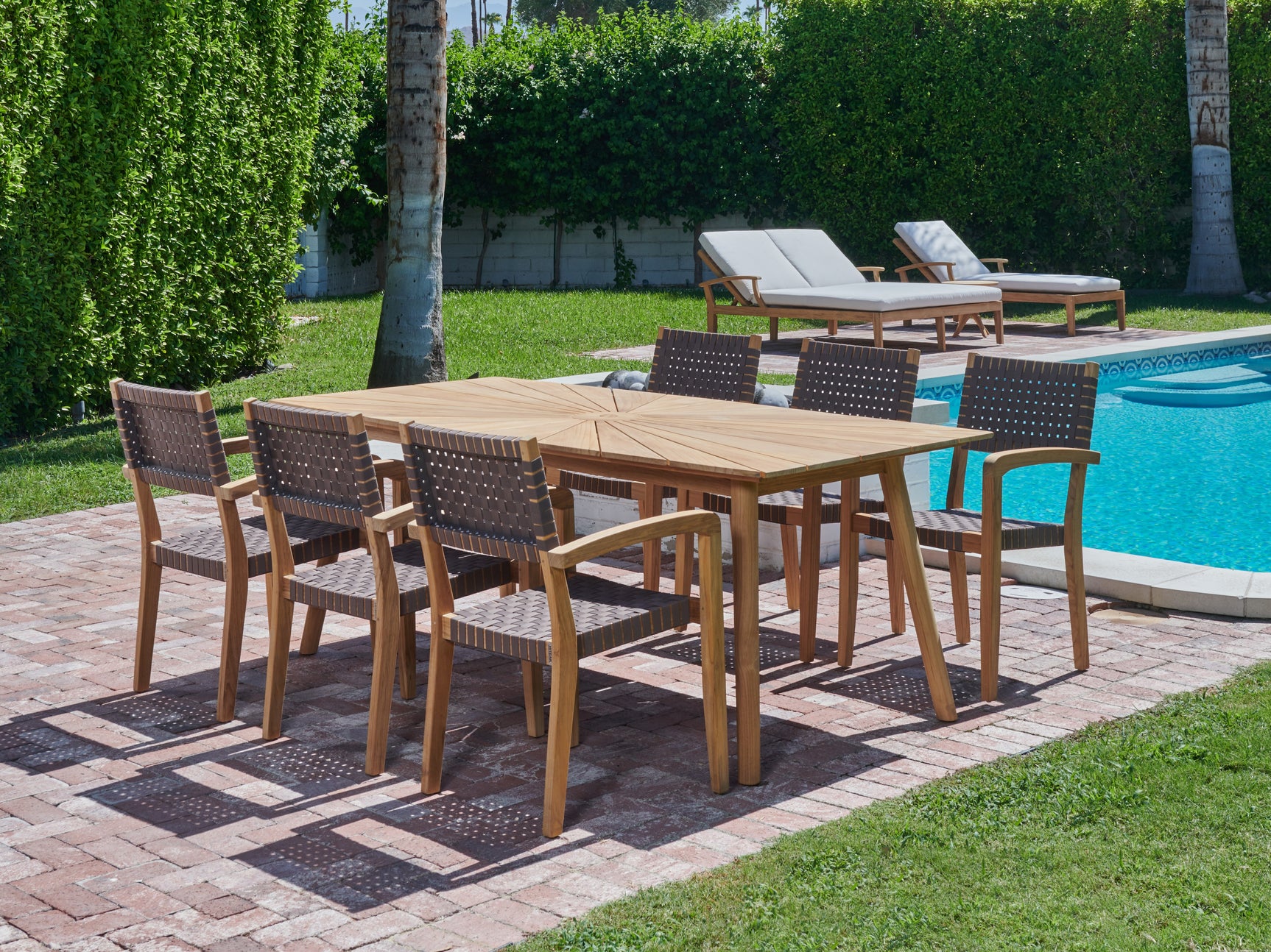 Cambria Rectangular Teak Outdoor Dining Table - Ornate Home