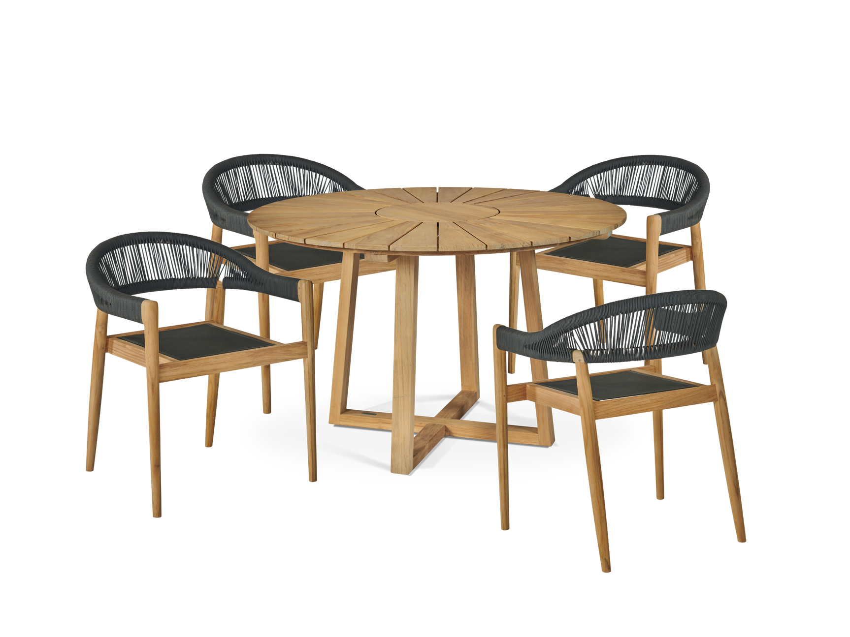 Cambria Round Teak Outdoor Dining Table - Ornate Home