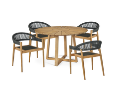 Cambria Round Teak Outdoor Dining Table - Ornate Home