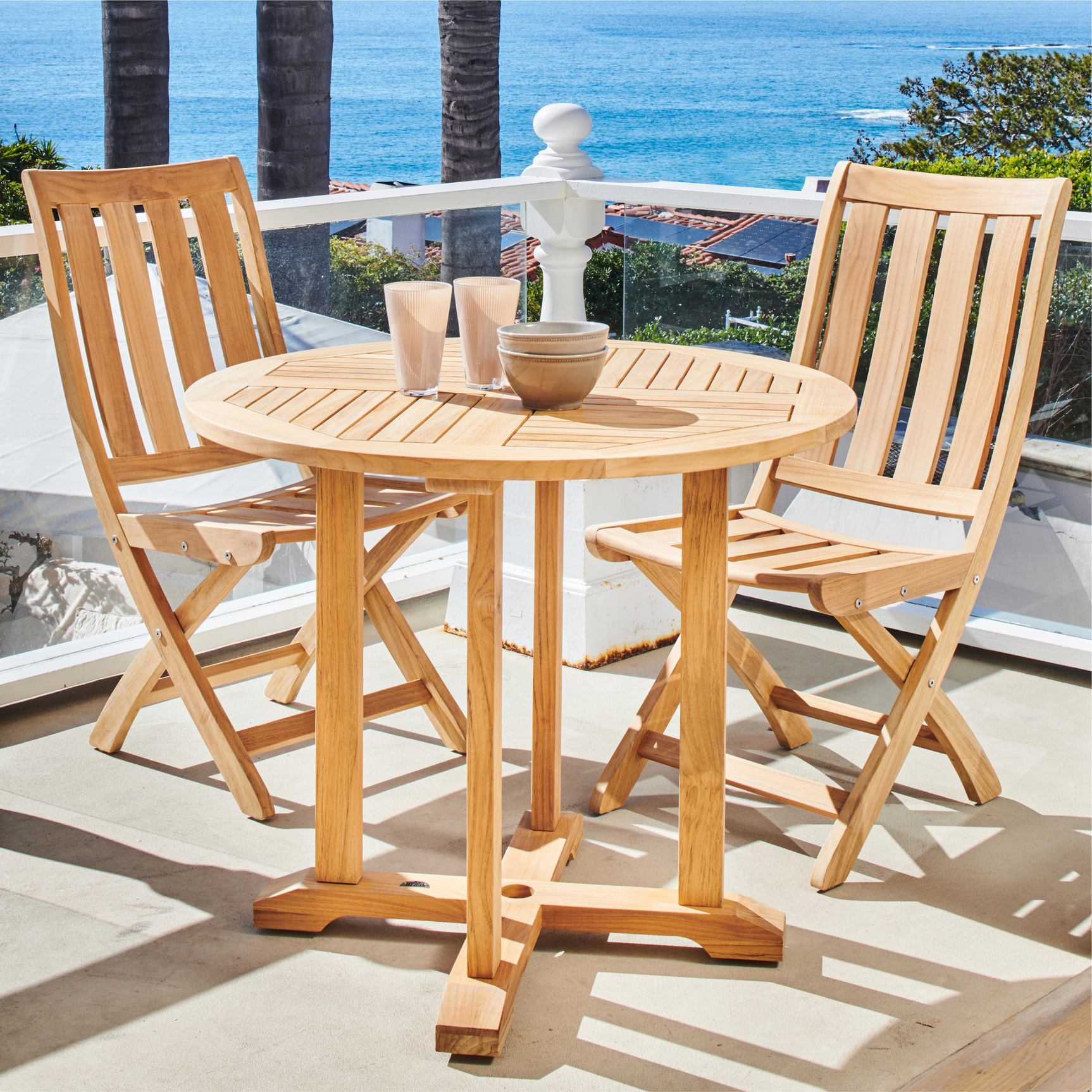 Cambria Teak Outdoor Dining Folding Chair - Ornate Home
