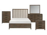 Cambridge Dark Walnut/Flaxen 5-Piece Queen Bedroom Set - Ornate Home