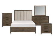 Cambridge Dark Walnut/Flaxen 5-Piece Queen Bedroom Set - Ornate Home