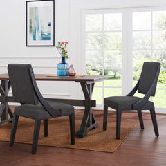Cambridge Gray Upholstered Fabric Dining Chairs (Set of 2) - Ornate Home
