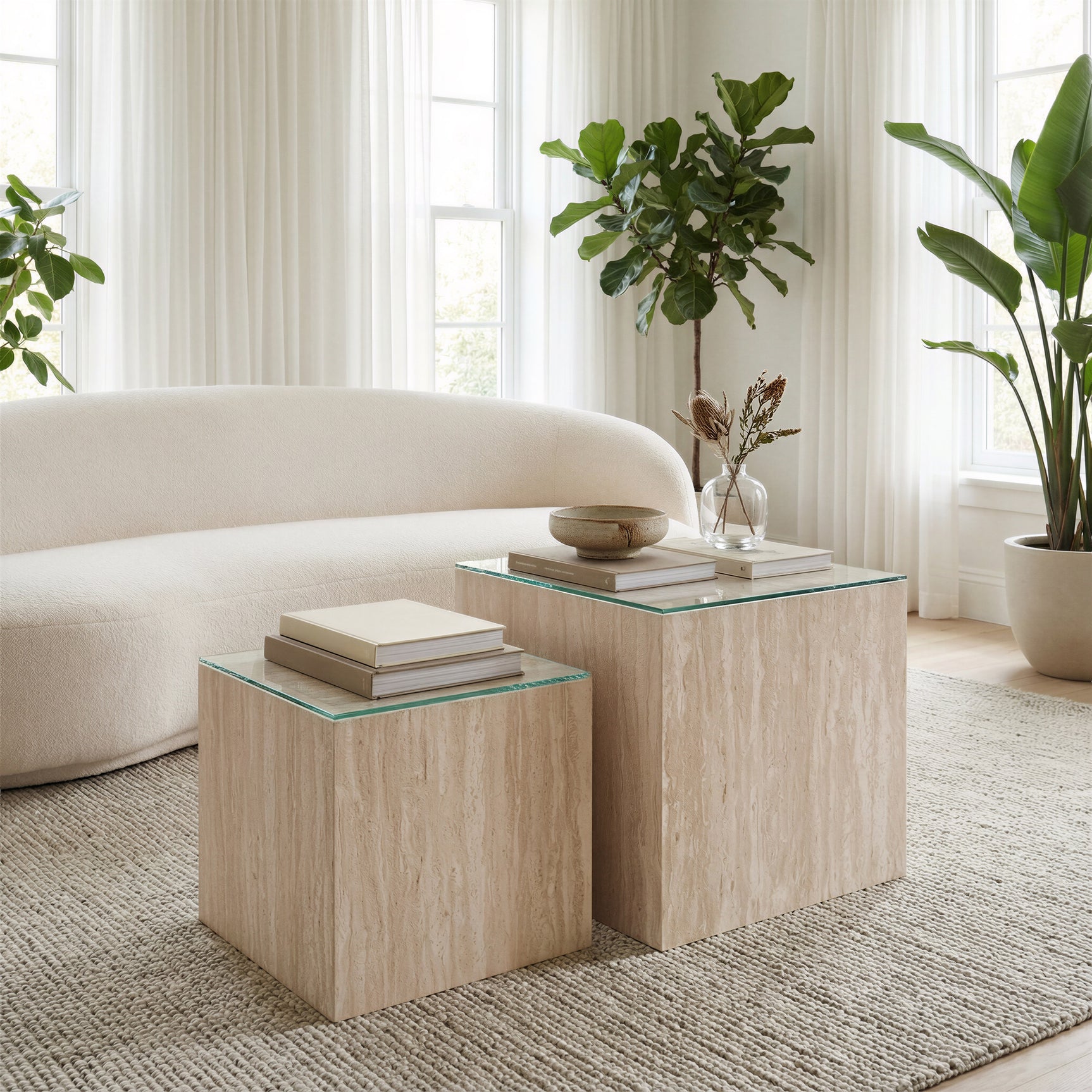 Cambro Stone Beige Coffee Table Set (2-Piece)