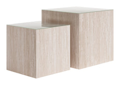 Cambro Stone Beige Coffee Table Set (2-Piece) - Ornate Home