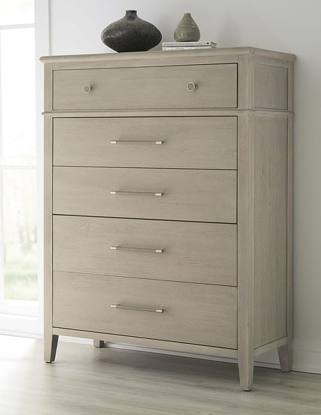 Camden Chai Five Drawer Oak Wood Chest - Ornate Home