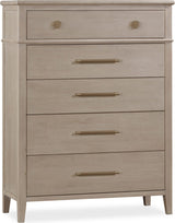 Camden Chai Five Drawer Oak Wood Chest - Ornate Home