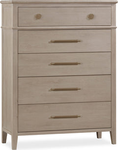 Camden Chai Five Drawer Oak Wood Chest - Ornate Home
