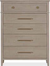 Camden Chai Five Drawer Oak Wood Chest - Ornate Home