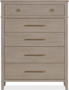 Camden Chai Five Drawer Oak Wood Chest - Ornate Home