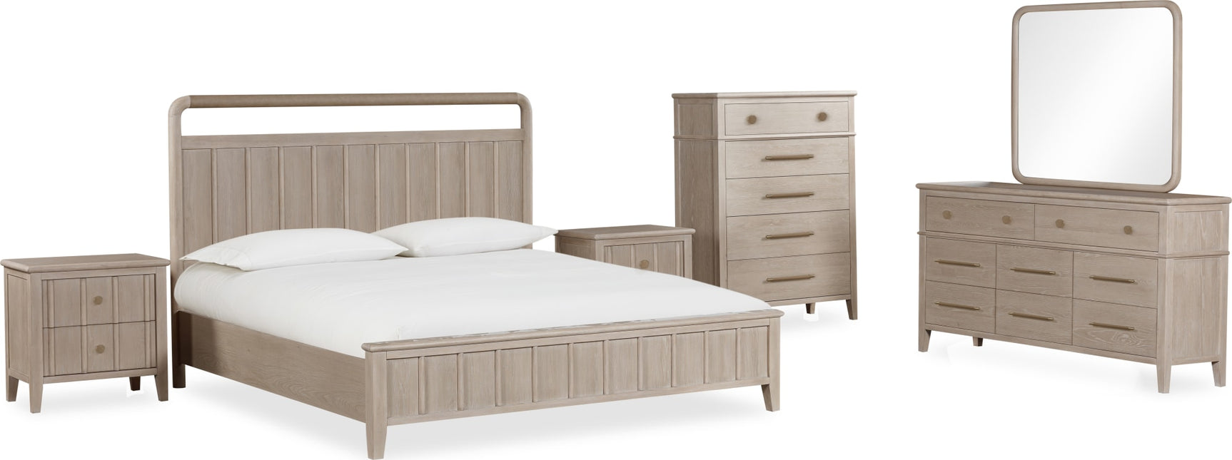 Camden Chai Five Drawer Oak Wood Chest - Ornate Home