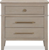 Camden Chai Three Drawer Oak Wood Nightstand - Ornate Home