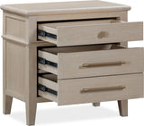 Camden Chai Three Drawer Oak Wood Nightstand - Ornate Home