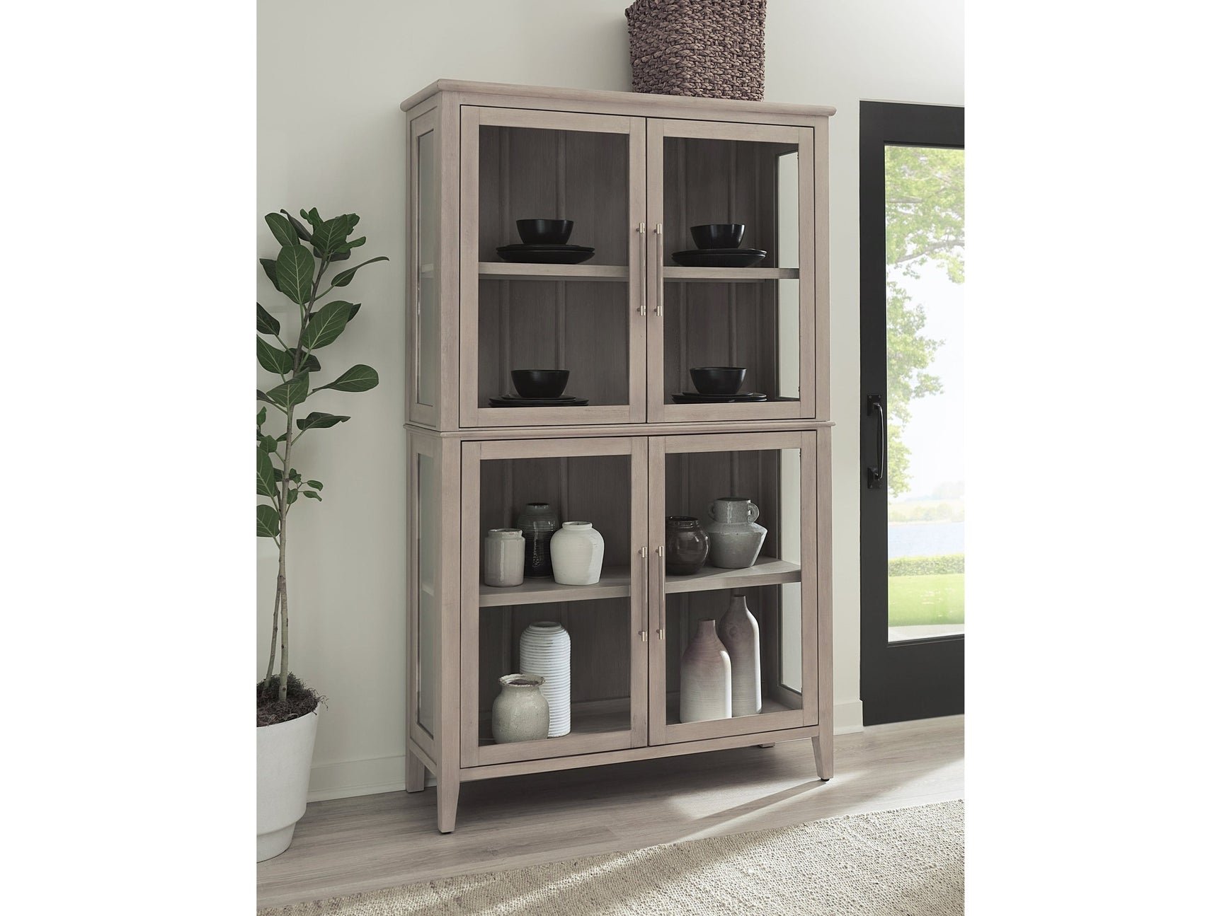 Camden Four Door Shiplap Curio in Chai - Ornate Home