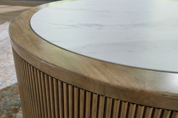 Camdill Light Brown/White Coffee Table - Ornate Home