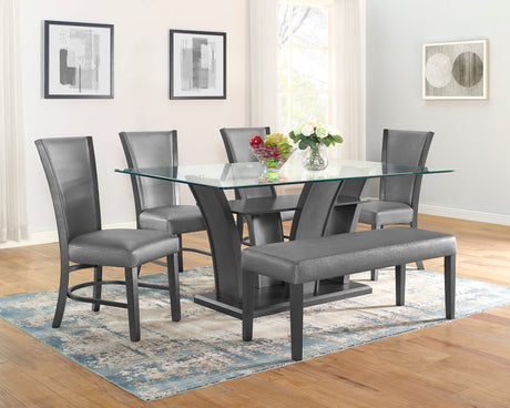 Camelia Dark Gray/Pewter Dining Set - Ornate Home