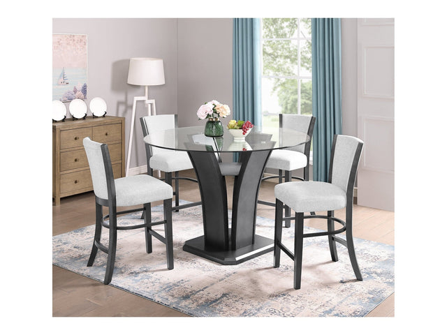 Camelia Dove Round Counter Height Set / 5pc - Ornate Home