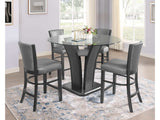Camelia Gray Round Counter Height Set / 5pc - Ornate Home