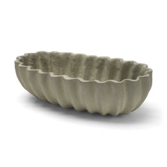 Camelia Sage Green Fluted Paper Mache Long Centerpiece Bowl - Ornate Home