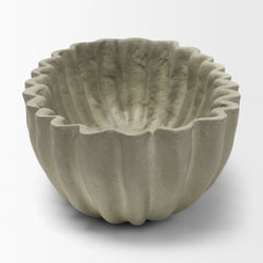 Camelia Sage Green Fluted Paper Mache Long Centerpiece Bowl - Ornate Home