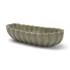 Camelia Sage Green Large Fluted Paper Mache Round Centerpiece Bowl - Ornate Home