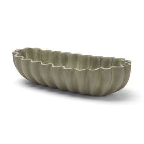 Camelia Sage Green Large Fluted Paper Mache Round Centerpiece Bowl - Ornate Home