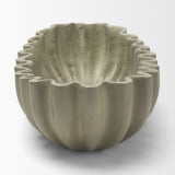 Camelia Sage Green Large Fluted Paper Mache Round Centerpiece Bowl - Ornate Home