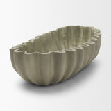 Camelia Sage Green Large Fluted Paper Mache Round Centerpiece Bowl - Ornate Home