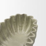 Camelia Sage Green Large Fluted Paper Mache Round Centerpiece Bowl - Ornate Home