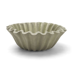 Camelia Sage Green Small Fluted Paper Mache Round Centerpiece Bowl - Ornate Home
