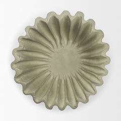 Camelia Sage Green Small Fluted Paper Mache Round Centerpiece Bowl - Ornate Home