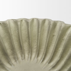 Camelia Sage Green Small Fluted Paper Mache Round Centerpiece Bowl - Ornate Home