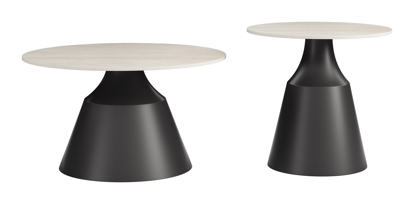 Camella Light Beige & Black Coffee Table Set (2-Piece) - Ornate Home