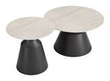 Camella Light Beige & Black Coffee Table Set (2-Piece) - Ornate Home