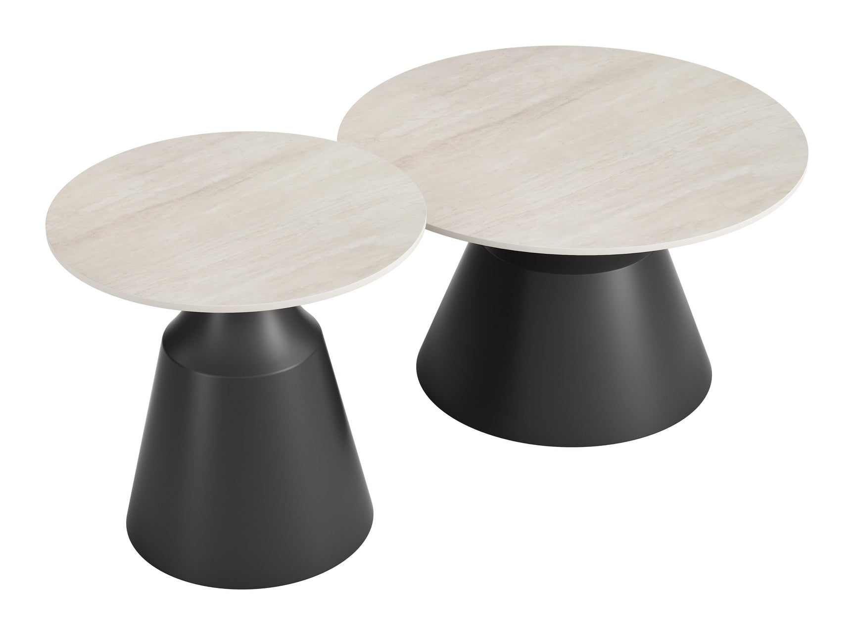 Camella Light Beige & Black Coffee Table Set (2-Piece) - Ornate Home