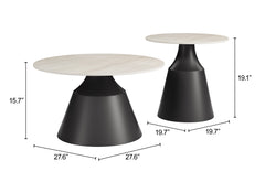 Camella Light Beige & Black Coffee Table Set (2-Piece) - Ornate Home