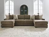 Camellia-Court Coffee 4-Piece Double Chaise Sectional (Online Special Price) - Ornate Home