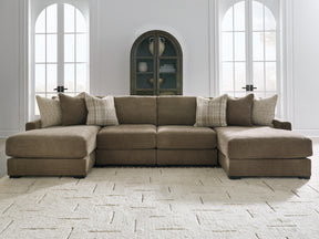 Camellia-Court Coffee 4-Piece Double Chaise Sectional (Online Special Price) - Ornate Home
