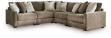 Camellia-Court Coffee 5-Piece Sectional - Ornate Home