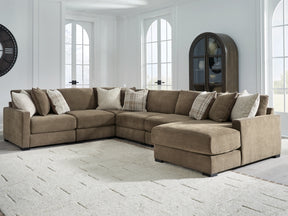 Camellia-Court Coffee 6-Piece Sectional with Chaise (Online Special Price) - Ornate Home
