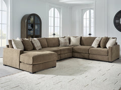 Camellia-Court Coffee 6-Piece Sectional with Chaise - Ornate Home