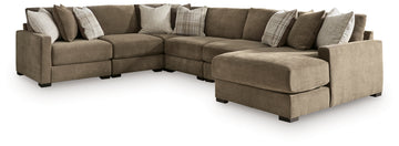 Camellia-Court Coffee 6-Piece Sectional with Chaise - Ornate Home