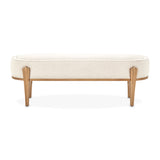 Camellia Field Antique Gold/Linen Accent Bench - Ornate Home