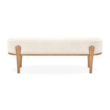 Camellia Field Antique Gold/Linen Accent Bench - Ornate Home