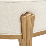 Camellia Field Antique Gold/Linen Accent Bench - Ornate Home