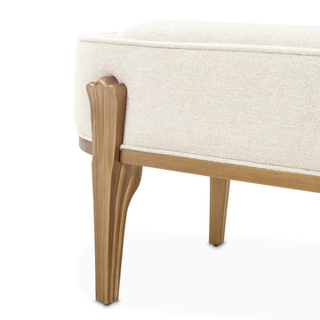 Camellia Field Antique Gold/Linen Accent Bench - Ornate Home