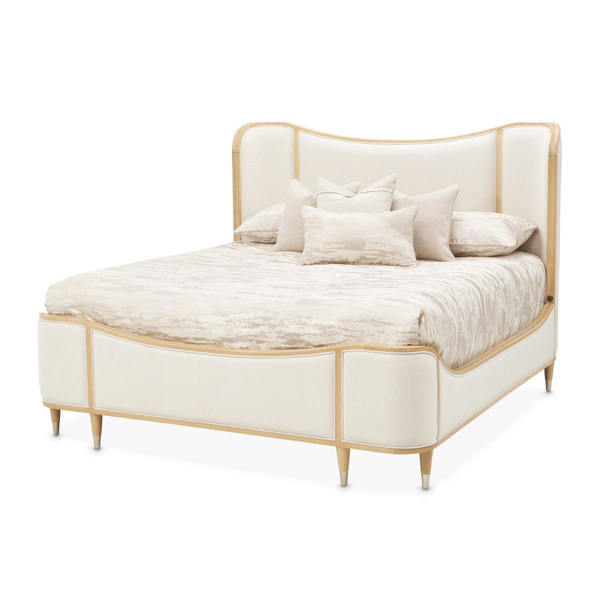Camellia Field Caramel/Cornsilk King Upholstered Bed